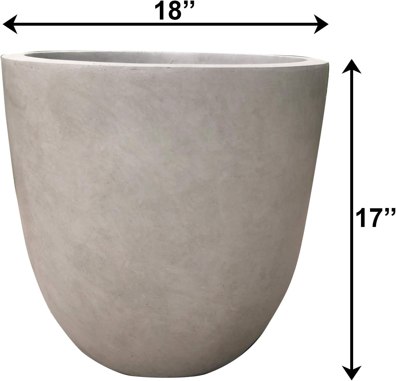 Kante RC0050C-C80021-2 Lightweight Durable Modern Round Outdoor Planter, Weathered Concrete : Garden & Outdoor