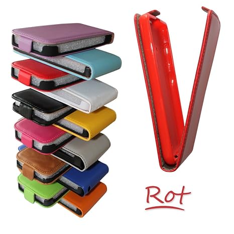 Flipcase Hülle Etui Handytasche Slim Flexi in rot / red für Alcatel One Touch 7041D Pop C7