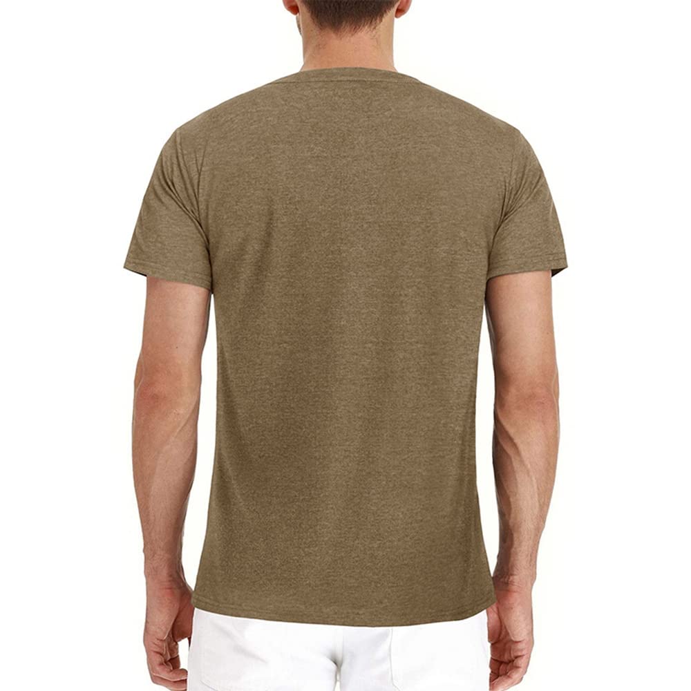 Olidarua Mens Casual Short Sleeve Henley Shirts Fashion Button T Shirts with Pocket