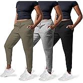 Common Stitch 3 Pack Sweatpants Women - Womens Sweatpants with Pockets, Fleece Womens Joggers, Yoga Pants (Available in Plus)