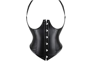 Zzalalana Plus Size Lingerie for Women Lace Up Steampunk Gothic Bustiers Steel Boned Push Up Sling Body Shaper Corset