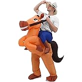 JASHKE Inflatable Horse Costume Adult Ride On Horse Costumes Cowboy Air Blow Up Funny Riding Horse Suit for Men Women