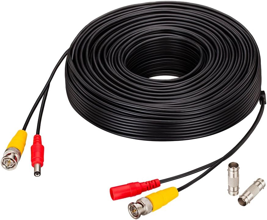 BNC Security Camera Cable 100 ft, ShineKee Pre-Made All-in-One Security Camera BNC Video Power Extension Wire Cord Compatible All HD CCTV DVR Surveillance System