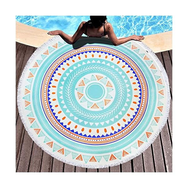 ZUOAO Toalla de Playa Redondo Microfibra Hippie Tapiz de Pared Indian Mandala, Manta Multi-funcional para Yoga/Gimnasio… | DeHippies.com