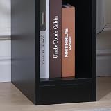 Pantanal 20CM Slim Bedside Table with Drawer Shelf Black Nightstand view 6