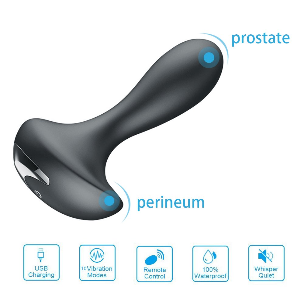 Prostate Massager Vibrators- Prostate Stimulator with Remote Control- Rechargeable 10 Vibration Modes- Waterproof Anal Plug Adult Sex Toys for Couple