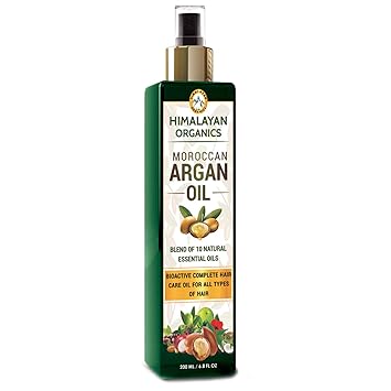 Himalayan Organics Moroccan Argan Oil for Hair Growth - No Parabens & Mineral Oil, 200 ml