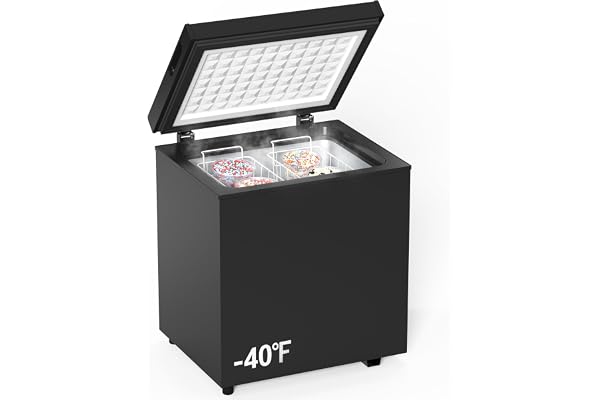 Northair Chest Freezer Low temperature quick freeze 14â„‰ to -40â„‰ Compact Freezer - 2 Removable Baskets Match Day Parties, Home Bar Game Day &Soccer Party (Black, 1.8 Cubic Feet)