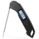 DOQAUS Meat Thermometer Digital &ndash; 2 Sec Instant Read Food Thermometer | Bright Backlit Display, Foldable Probe, Magnetic Storage Kitchen Gadgets Essentials for BBQ Oven Grill Smoker Candy Cooking