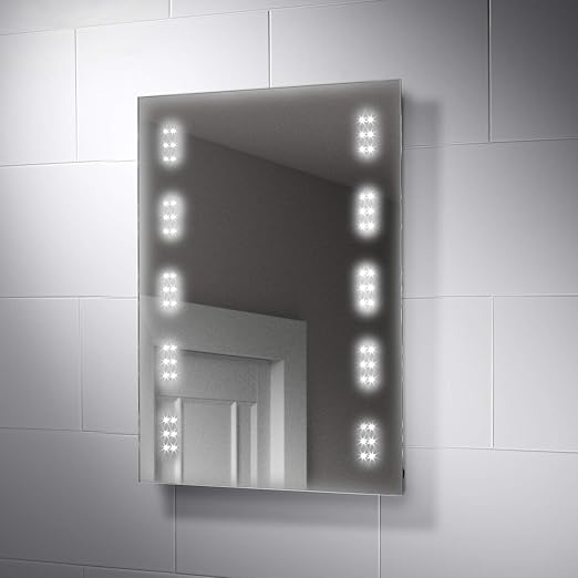 Pebble Grey™ Leto Illuminated LED Bathroom Mirror Battery Powered 500