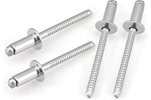 SDTC Tech Stainless Steel Blind Rivets 3/16" x 3/8" (6-4) Open End Type Pop Rivet Grip Range 3/16-1/4 inch (50 pack)