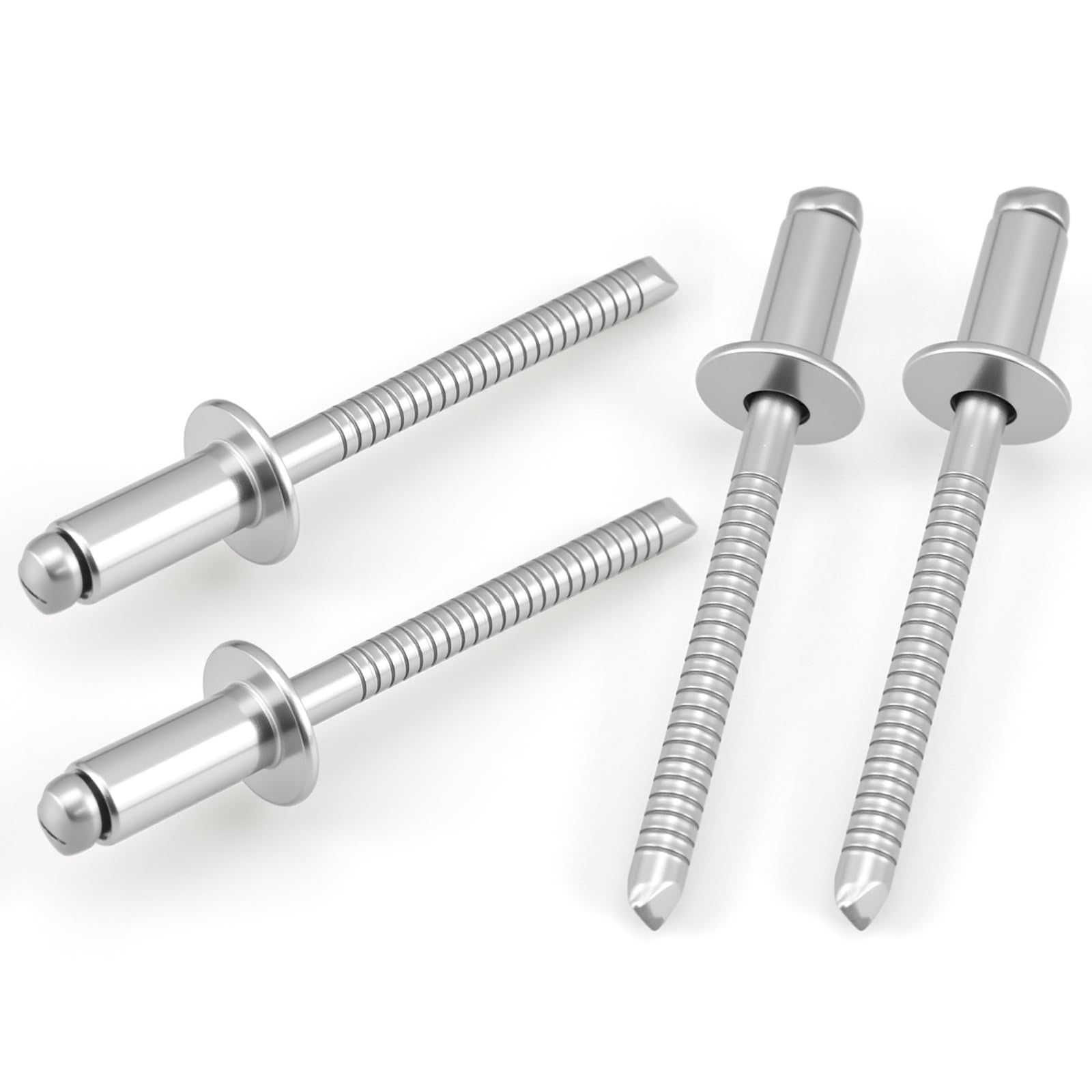 SDTC Tech Stainless Steel Blind Rivets 3/16" x 3/8" (6-4) Open End Type Pop Rivet Grip Range 3/16-1/4 inch (50 pack)