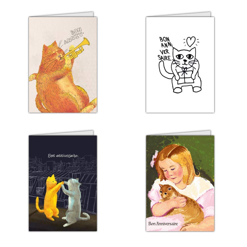 Carte Anniversaire Avec Des Chats Carte Non Pliee Lot De 16 Cartes Differentes Mignonne Carte Anniversaire Avec Des Chats Format Carte Non Pliee Dispo En 3 Formats Cartes Postales Plusbushouten Fournitures De Bureau