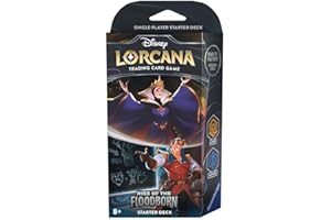 Ravensburger Disney Lorcana TCG: Rise of The Floodborn - Amber & Sapphire Single-Player Starter Deck | Engaging Gameplay | Over 200 Original Disney Artworks | Ideal for Ages 8+
