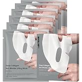 MKBLNP Collagen Face Mask Hydrating Overnight Collagen Face Mask (6 pcs/1 Box) Deep Collagen Anti Wrinkle Lifting Mask - Pure Collagen Films for Improve Elasticity Firming And Moisturizing