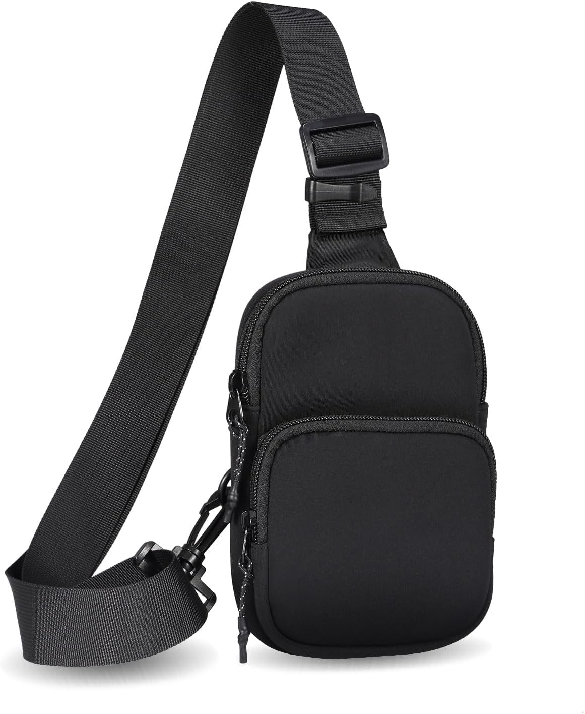 ZORSOME Unisex Outdoor Sling Bag, Small Crossbody Sling Backpack, Waterproof Neoprene Chest Bag for Hiking Traveling, Black