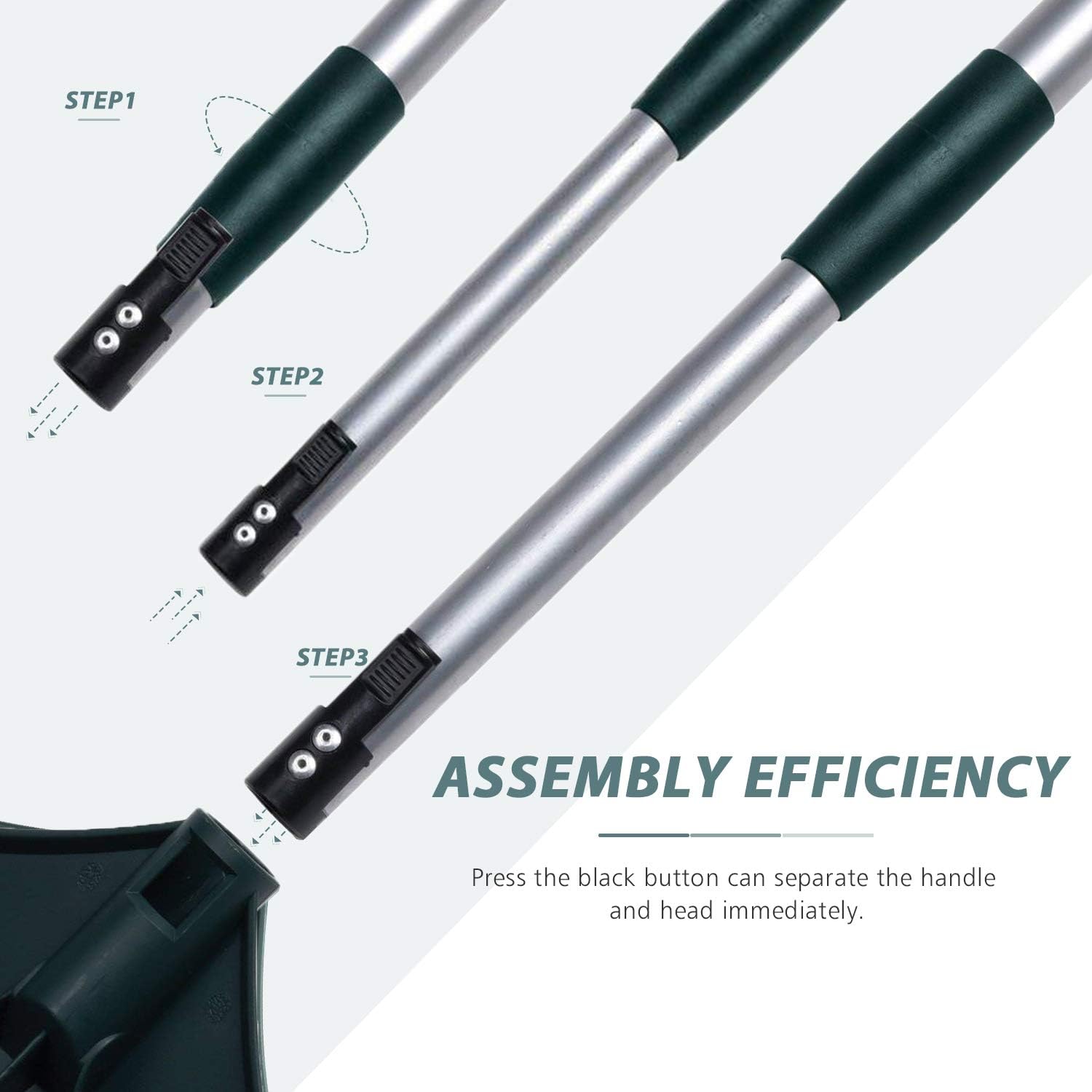 ORIENTOOLS Turf Rake, Ergonomic Adjustable Lightweight Steel Handle, Plastic Head with PA Brush, 32 to 52 inches, Carpet Rake : Garden & Outdoor