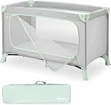 hauck Dream N Play Plus Dusty Mint Travel Cot Infant Playpen 120x60 view 1