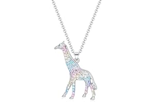 LUOMART Horse Wolf Giraffe Dinosaur Necklace Gifts,Flamingo Elephant Sloth Llama Mermaid Necklaces Jewelry for Women