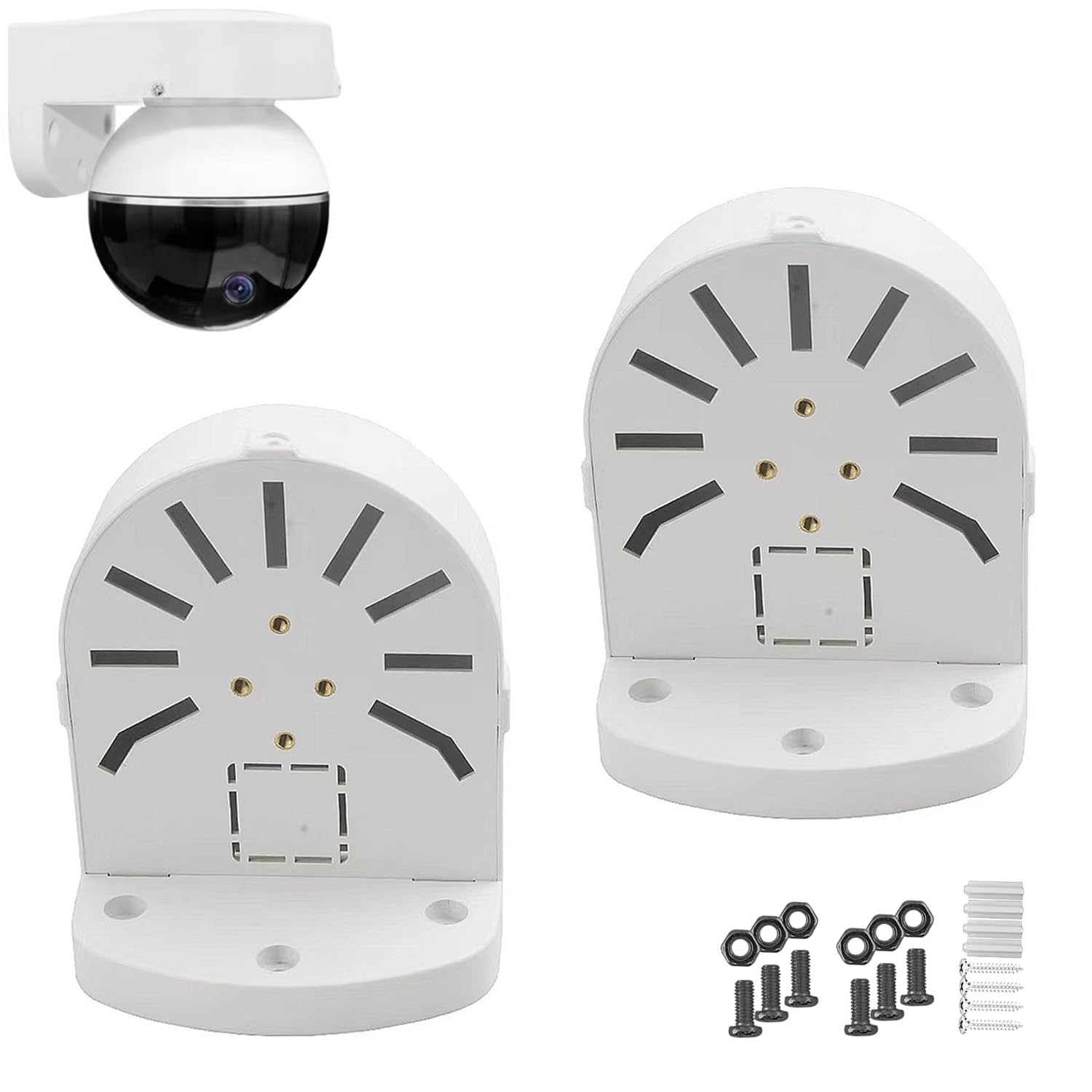 PCAORLEORS 2 Pack Universal Wall Mount for Dome Surveillance Camera, Security Camera Junction Box, CCTV IP Security Camera Holder, ABS Plastic Indoor Outdoor Dome Camera Mount Box (2)