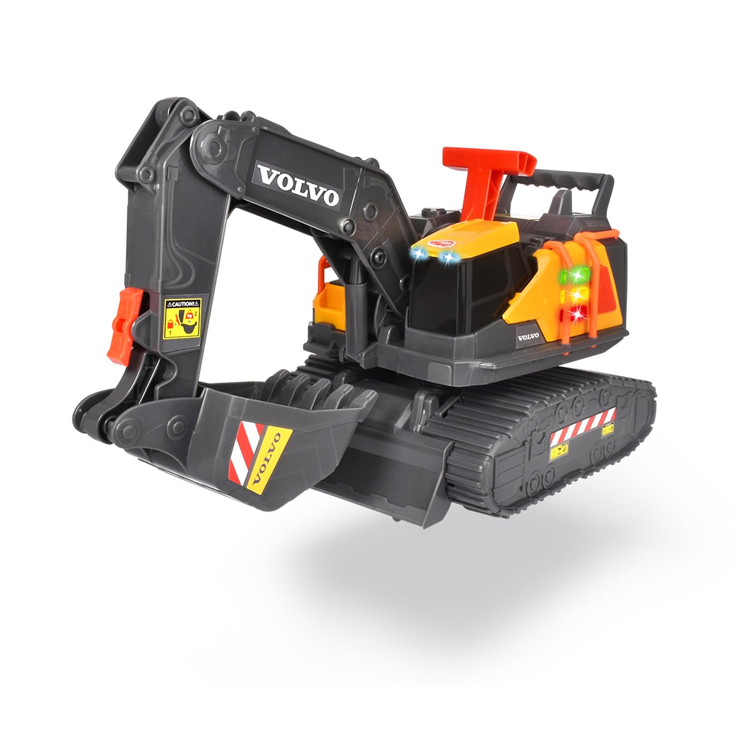 Dickie Toys 203725006 Volvo Toy Excavator with Weight Detection, Toy Excavator Detects 3 Different Weight Levels, Movable Shovel and Shovel Arm, Light & Sound, Includes Batteries, 30 cm