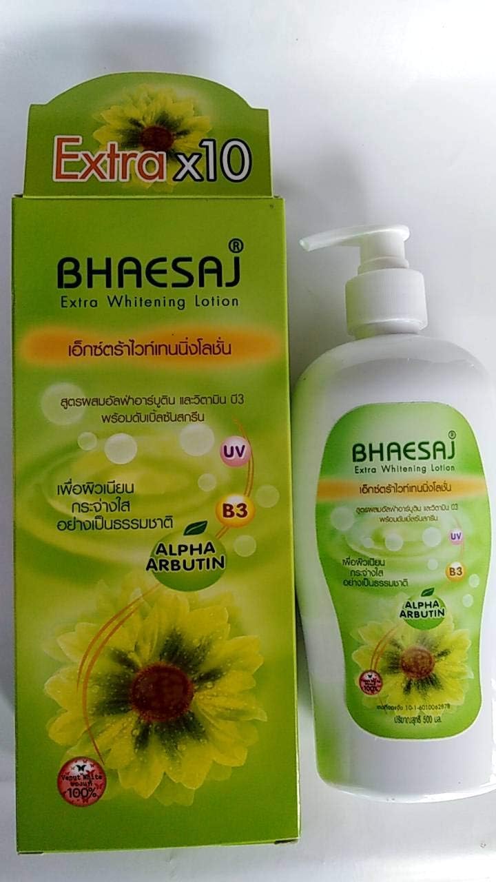 Bhaesaj Body ExtraX10 Whitening Lotion Alpha Arbutin & Vitamin B3, UV Protection 500 ml.by satangice