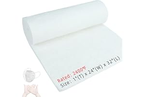 BOKE YOUNG 32"x24"x1" (Thick) Ceramic Fiber Blanket Fireproof Insulation Baffle, 2400°F High-Temperature Resistance, Used in Wood Stove Baffles, Chimneys, Various Stoves, Forge (1 PCS)