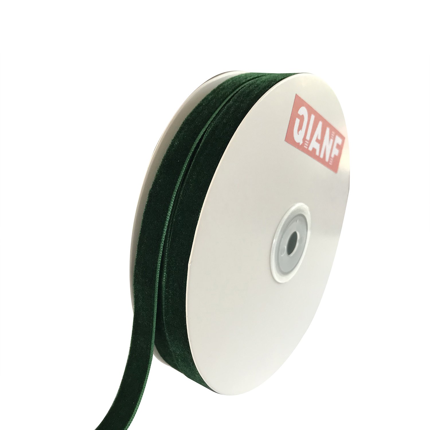 QIANF Vintage Hunter Green Velvet Ribbon, 3/8 Inch X 25Yd