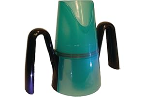 Sammons Preston Rije Dysphagia Cup, Glass for Controlled Portions or Sips from Open Cup or Straw, Stable Grip Cup, Two Handles Provides Secure Grip, Dishwasher Safe Device Helps User Swallow Drinks