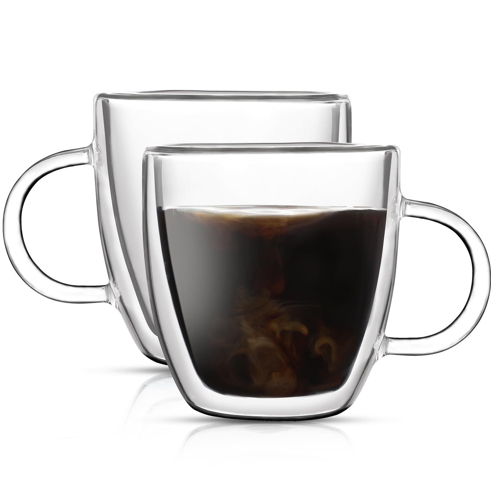 Photo 1 of 1 Aurzen 1 Pack Double Walled Glass Coffee Mugs with Handles, Large Insulated Layer Coffee Cups, Clear Borosilicate Mugs, Perfect for Cappuccino, Tea, Microwave Safe (5oz-1Pack B)