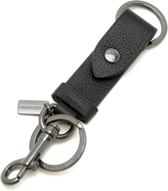 Amazon Co Jp コーチ Coach キーリング メンズ キーホルダー レザー ブラック 黒 qbbk アウトレット品 並行輸入品 服 ファッション小物