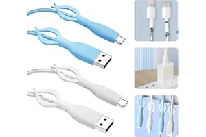 Charger Cable Wire Cord Sleeve Saver Protector Silicone for CtoL & Type-c Phone iPhone iPod Charging Cables, 2 Pack