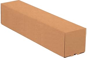 BOX USA Cardboard Box 18"L x 3"W x 3"H, Pack of 25 | Poster Tube for Mailing and Storage of Blueprints, Artwork, Crafts, Long Art Holder, 18 inches