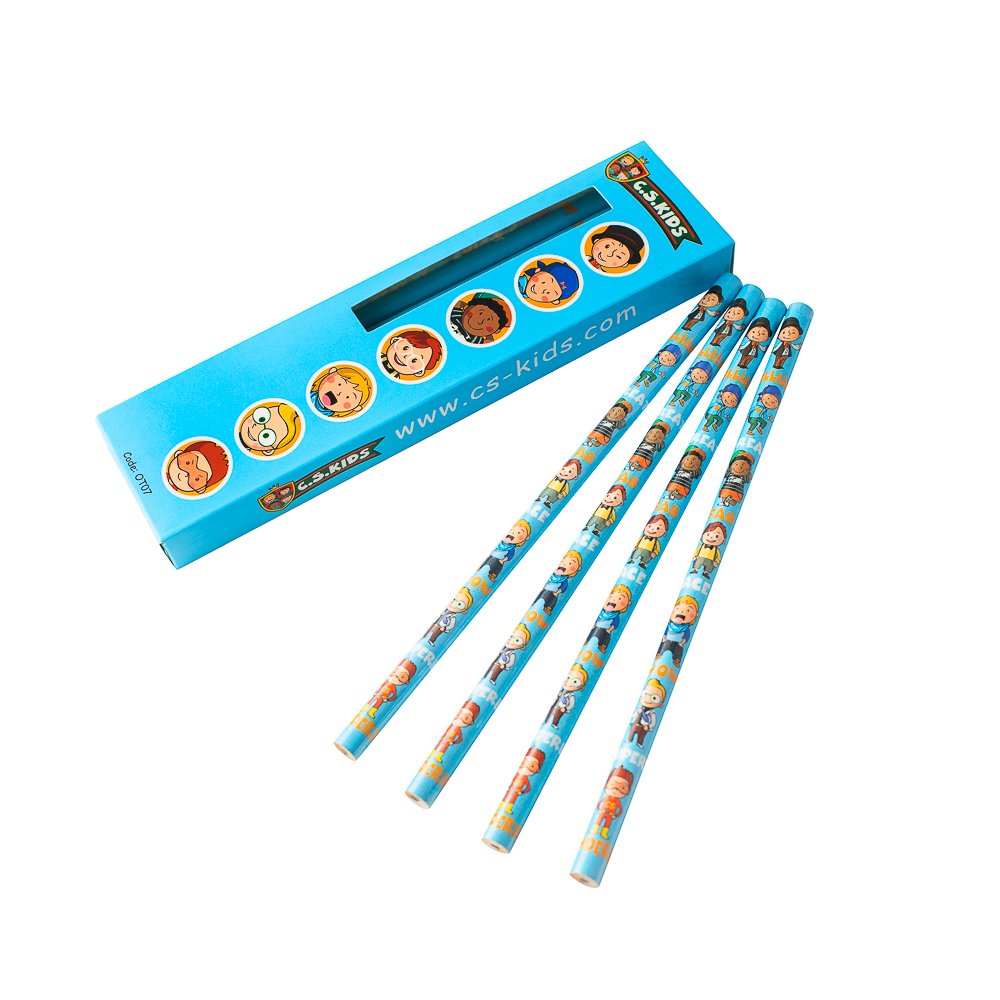 C.S. Kids School Supplies/Kids Stationery, Writing Supplies - Blue HB Pencils, Boy Cartoon Pencils (Pack of 12)