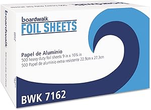 Boardwalk 7162 Pop-Up Aluminum Foil Wrap Sheets, 9 X 10 3/4, Silver, 500/box, 6 Boxes/carton