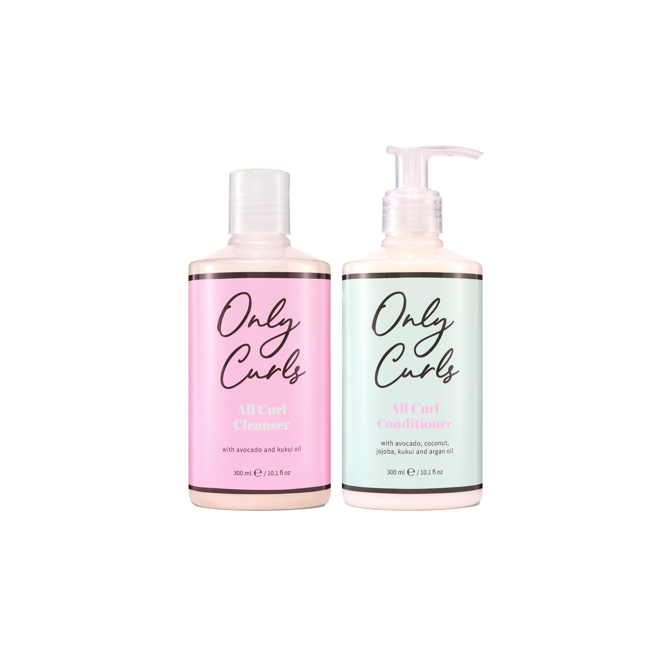 Only Curls Cleansing Bundle, 300ml x2, Curly Hair Shampoo and Conditioner, Sulphate-free, Nourishing, Gentle & Detangling, Hydrated & Frizz-Free, Vegan & Cruelty Free, For All Curly Hair Types