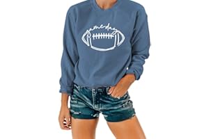 NEXLOMOS Women Crewneck Long Sleeve Football Game Day Sweatshirts