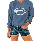 NEXLOMOS Women Crewneck Long Sleeve Football Game