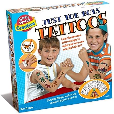 Top Rated Arts & Crafts Become A Tattooist Just For Boys Tattoos - Party Fun - Temporary Tattoos Kit Ideal Present Gift for Christmas Xmas Birthday Easter or Idea Age 6+ Boys Children Child