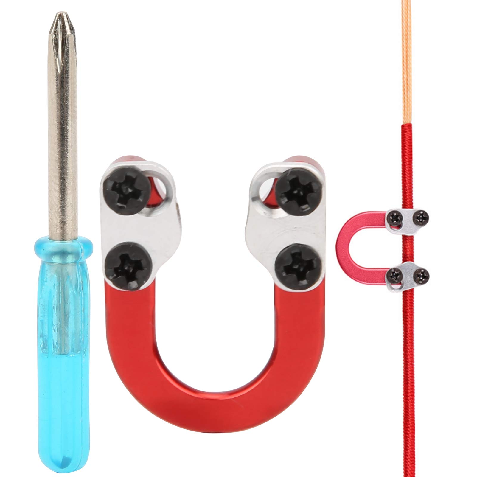 Keenso Archery D Loop Metal Ring, Shooting Metal D Ring with Screwdriver Release Bow String Arrow Nock D Loop(Red) Shooting and Archery Equipment Recreational Sports