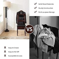 Chair Valet With Drawer Wooden Suit Valet Stand