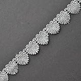1 Inch Metallic Silver Lace Trim for Bridal, Costume or Jewelry, Crafts and Sewing by 1 Yard, LP-MX-673