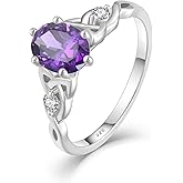 Rocayi Celtic Knot Rings 925 Sterling Silver Infinity Promise Engagement Ring Oval Cut Birthstone Jewelry for Women