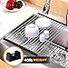 Bjone Roll Up Dish Drying Rack Over the Kitchen Sink, 304 Stainless Steel, 17.7