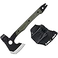 OKNIFE Otacle A1 Survival Hatchet & Camping Axe, 4 in 1 Full Tang Tactical Axe, G10 Non-Slip Grip Tomahawk with Durable Kydex Sheath (OD Green)