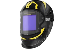 H HZXVOGEN HZXVOGEN Welding Helmet Auto Darkening, 3.94"x3.82" Large Viewing Screen True Color Solar/Battery Power, 4 Arc Sensor Wide Shade 4/5-9/9-13 Welder Mask with Grind/Cut/Weld Mode for TIG MIG ARC(HV23.2)