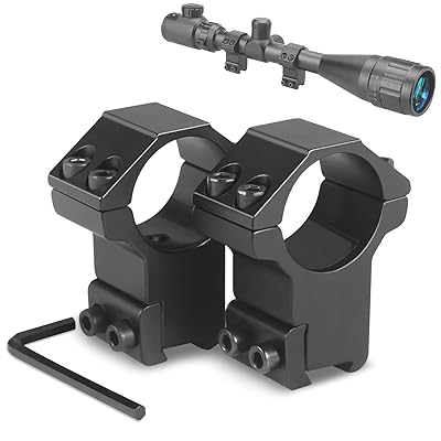 Modkin 1'' Dovetail Scope Rings, High Profile Scope Mount for 11mm Dovetail Rails -2 Pieces (One has Stop pin)