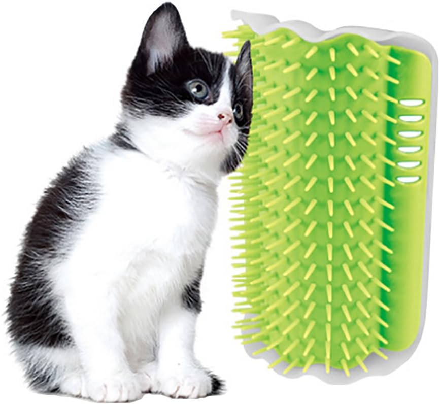 SiDong Tech Cat Catnip Toy Cat Corner Groomer Massage Brush for Cats with Long & Short Fur