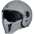 TRIANGLE Motorcycle Helmets Full Face Open face Helmet 3/4 for Men Dual Visor with Internal Tinted Sunshield DOT Approved