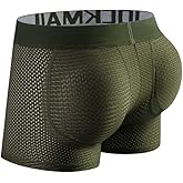 JOCKMAIL Mesh Mens Underwear Boxer Back Mens Padded Underwear Boxer with Hip Pad Men's Boxers